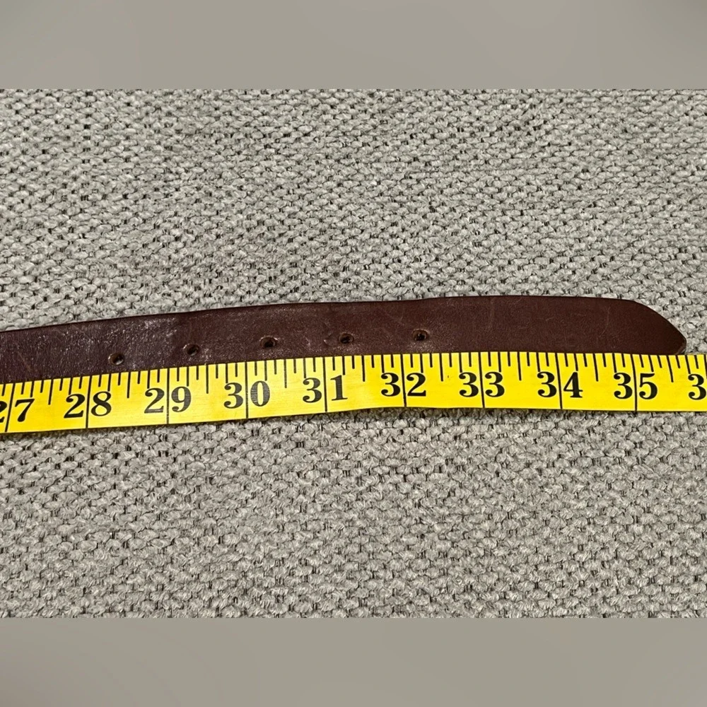 The Limited Brown‎ Leather Belt with Braid Detailing 30